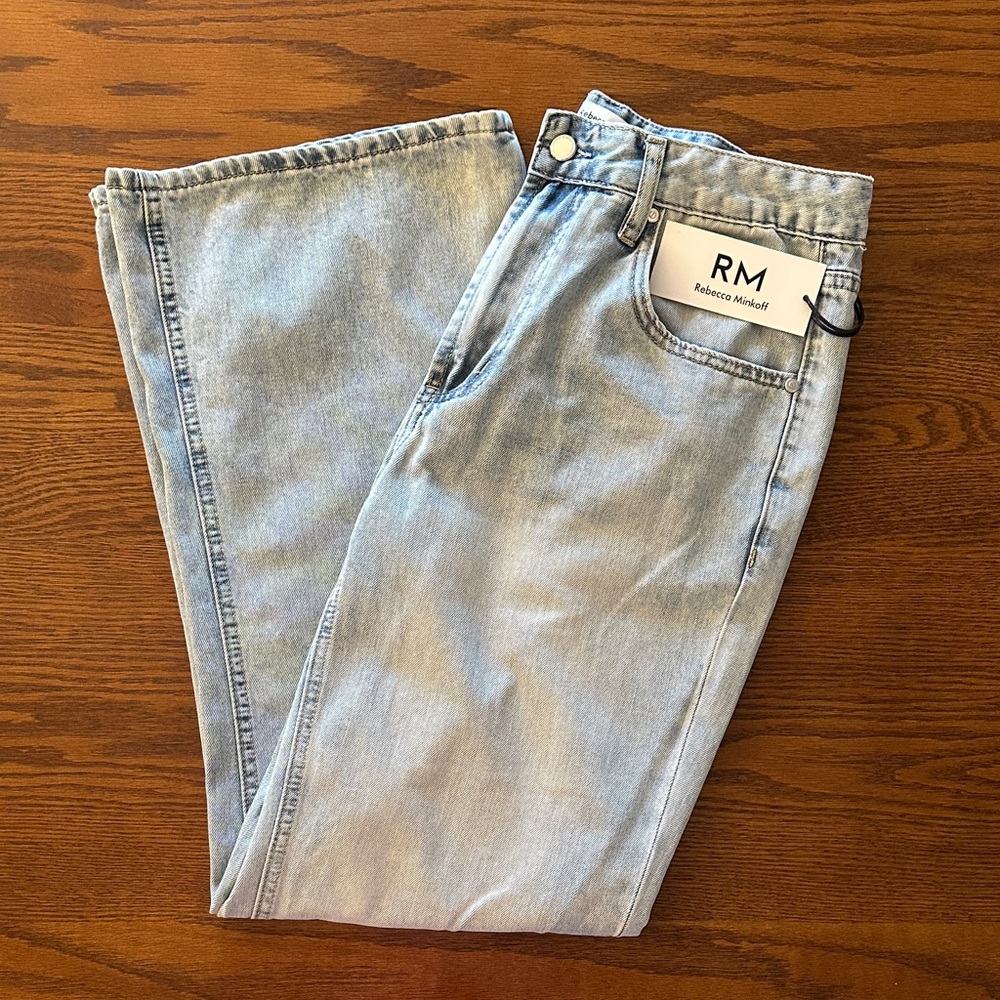 NWT Women’s RM Rebecca Minkoff Light Wash Wide Leg 90s Grunge Jeans Size 4